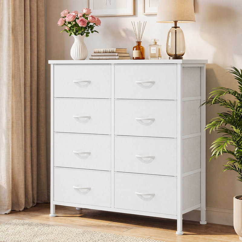 Ensemble de commodes larges en tissu, 8 et 9 tiroirs, pour chambre à coucher et rangement à domicile., Multicolor Flower