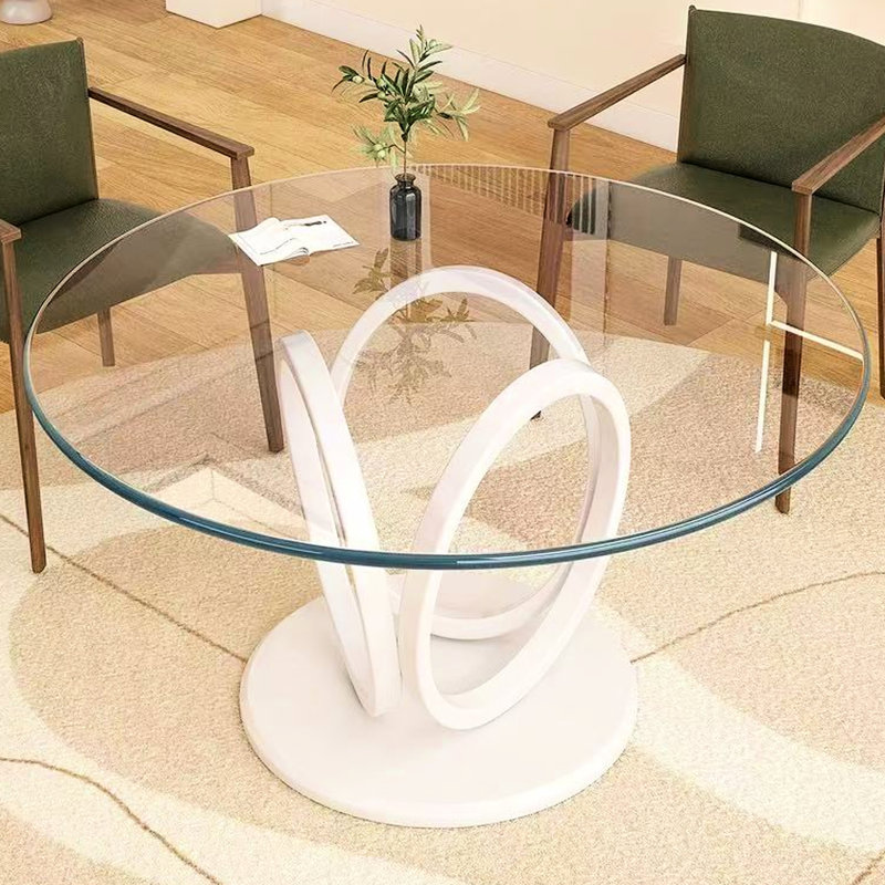 23.6 Inch Round Glass Table Top, 3/10 Thick Tempered, Five - Fold Toughness, Edge Strength,, 0.29" H x 24.12" L x 23.34" W