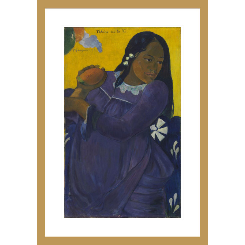 «Vahine no te vi» (Femme de la mangue) par Paul Gauguin - Estampe numérique encadrée, H 29,5 po x l 20,66 po