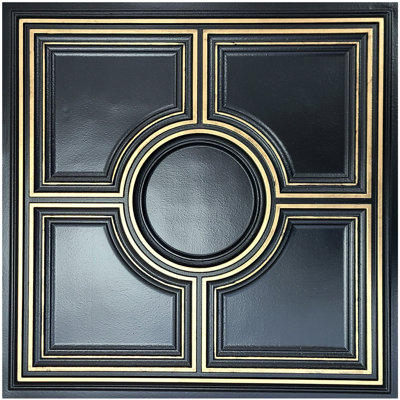 Carreau de plafond en PVC bleu / or 2,08 pi x 2,08 pi