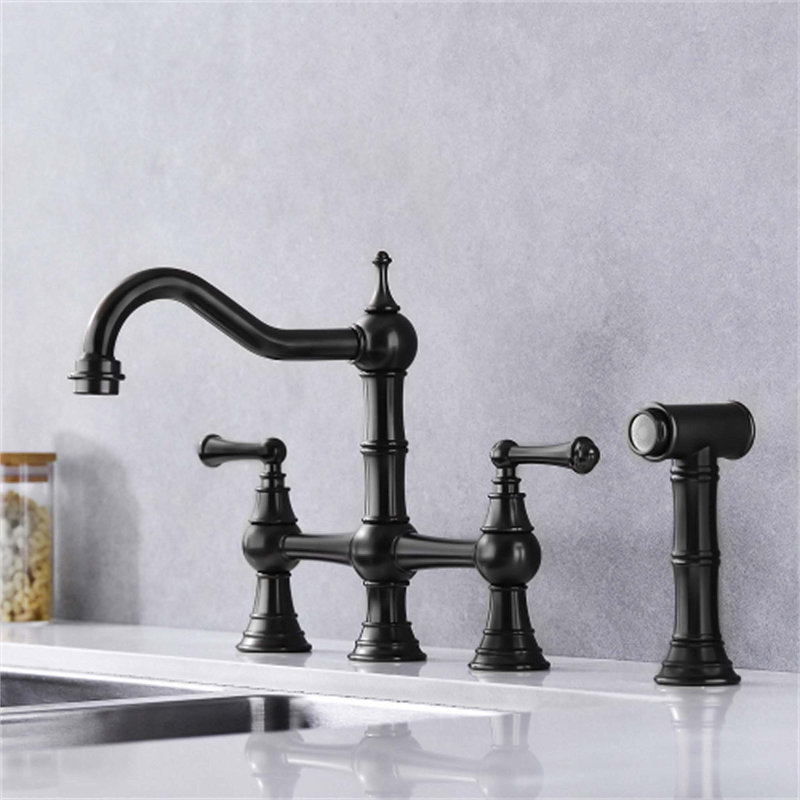 Robinet rétractable avec accessoires, Noir mat