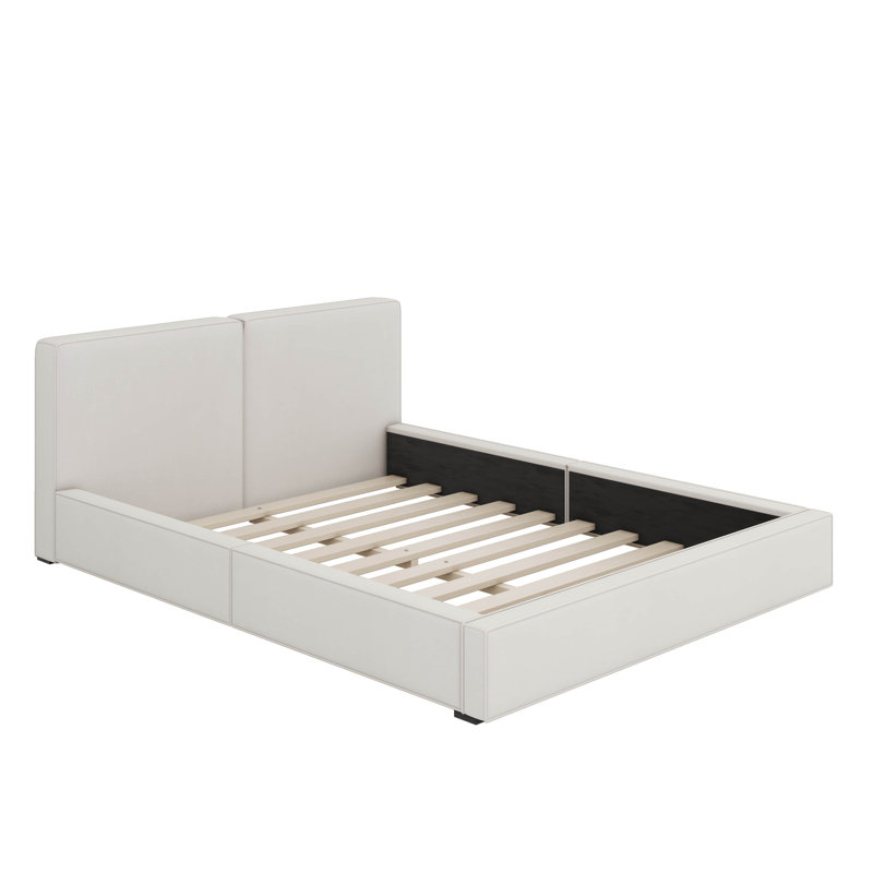 Grand lit tapissier Ramet, Beige
