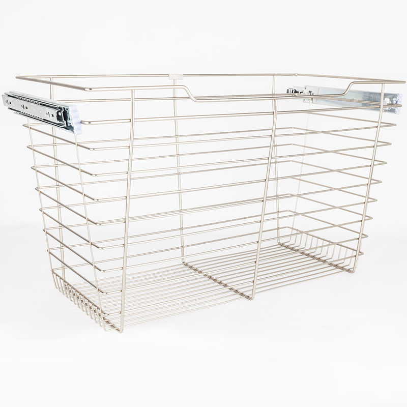 Metal Drawer, 6" H x 17" W x 14" D, Satin Nickel