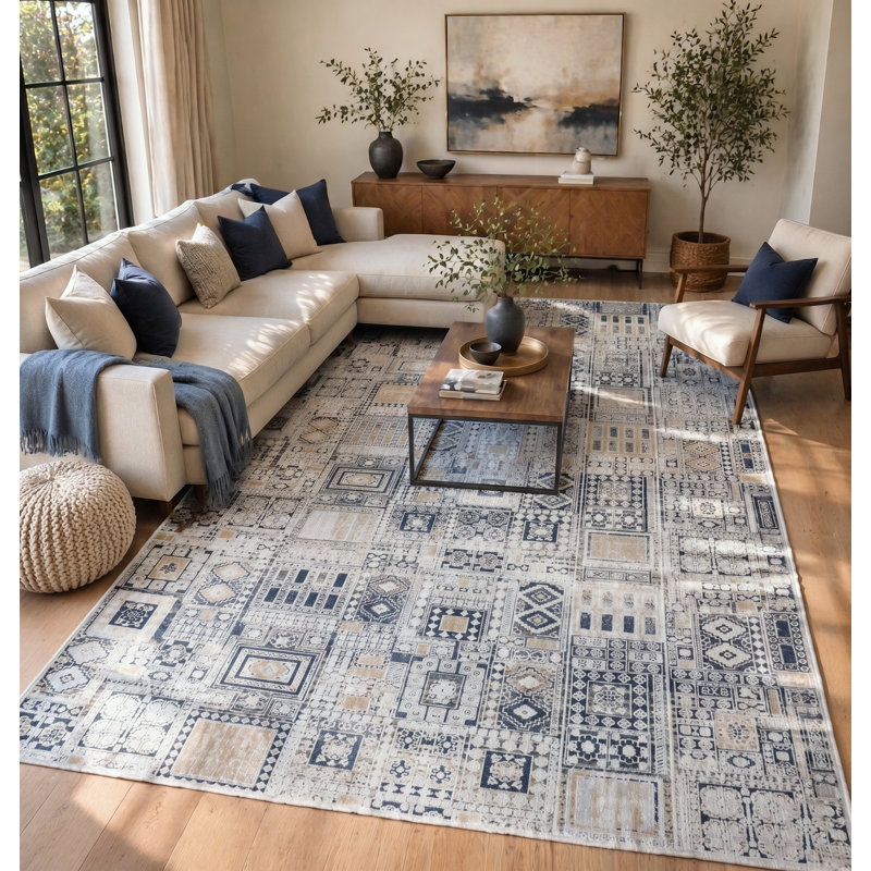 Palmea Geometric Indoor Rug, Rectangle 4'1" x 6'