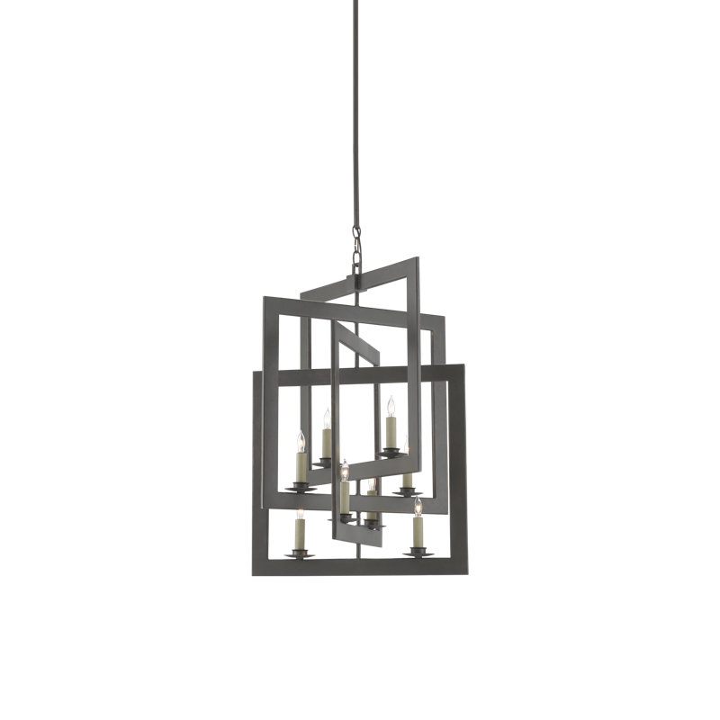 Lustre géométrique à 8 lumières Middleton, Bronze doré