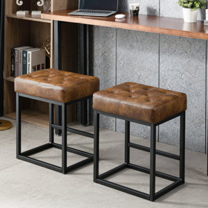 Prudencia 24.75" Upholstered Counter Stool with Metal Frame (set of 2) ( incomplete base only) 