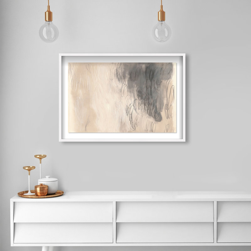 Oliver Gal Faded Spirals I Abstract - Luxury Shadowbox Framed Wall Art, 25.5" H x 37.5" W, White
