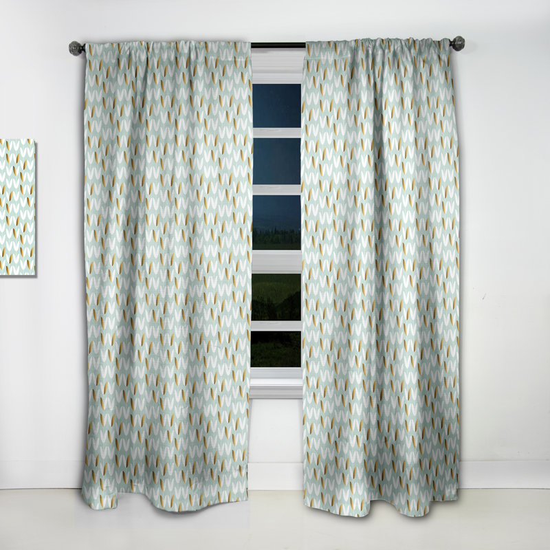 Panneau de rideau occultant rétro rétro Mid-Century, L 52 po x L 95 po