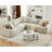 112" L-Shaped Sectional Sofa With Sloped Arm Design-Linen-1341205306