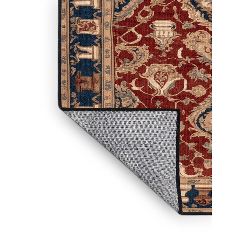 Tapis noir français lavable à la machine, Carré 6 pi