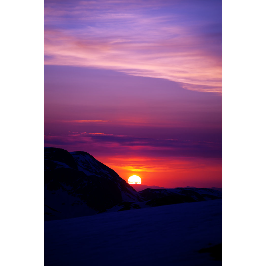 Leinwandbild Multicolour Sunrise in Mountains von BSANI