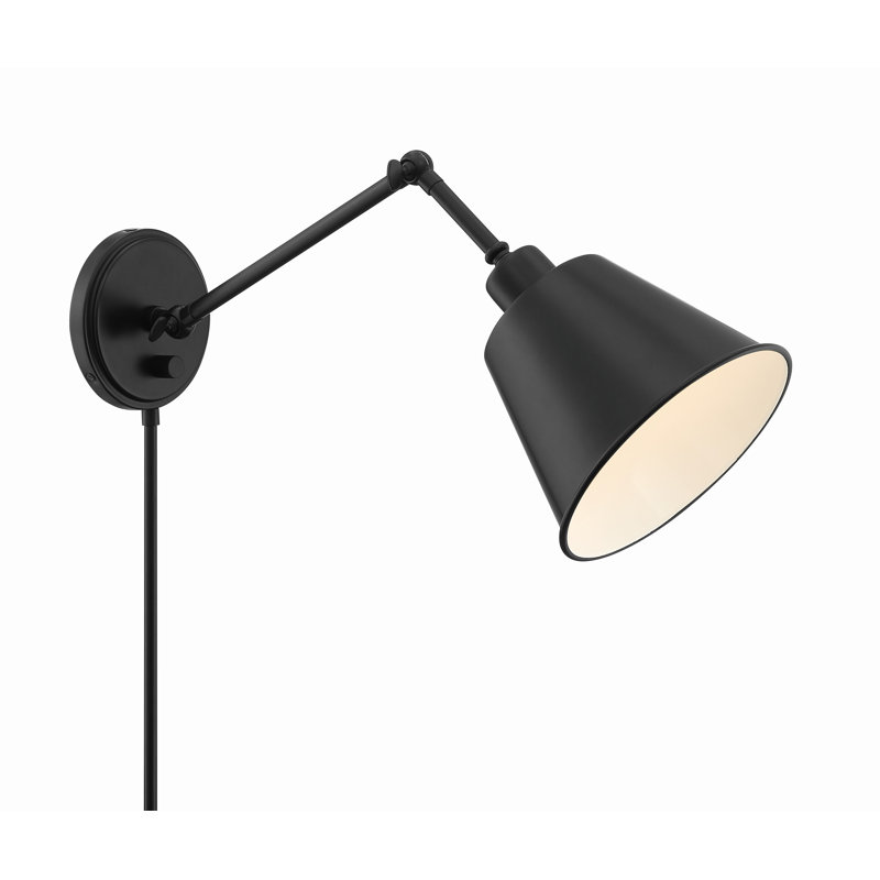 Bras pivotant à 1 lumière à intensité variable, Noir