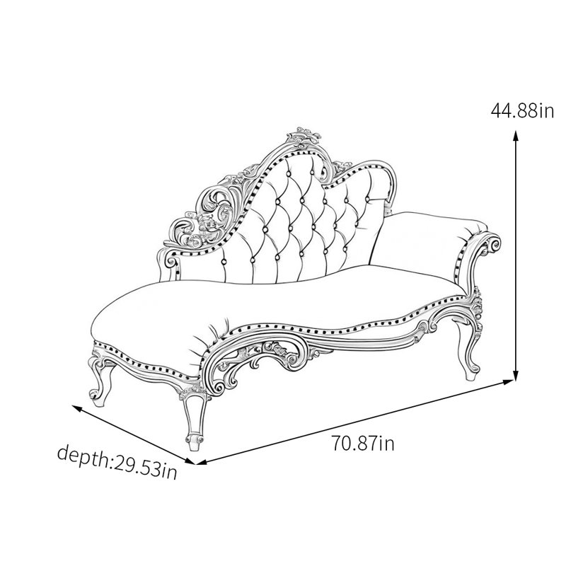 Chaise longue durable, Orienté à droite