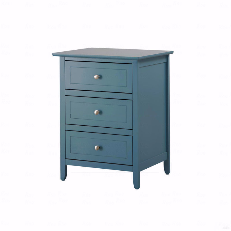 Versatile Transitional Nightstand With Three Drawers, Teal