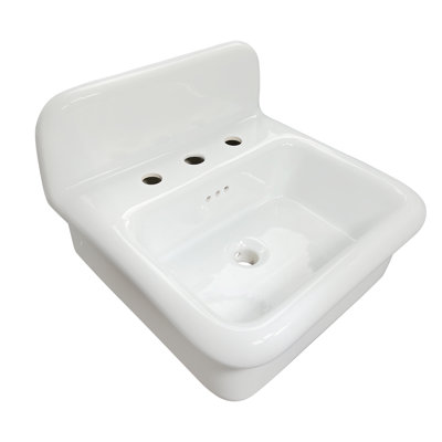 Nantucket Sinks Victorian 17.75'' Fireclay Rectangular Bathroom Sink with Overflow