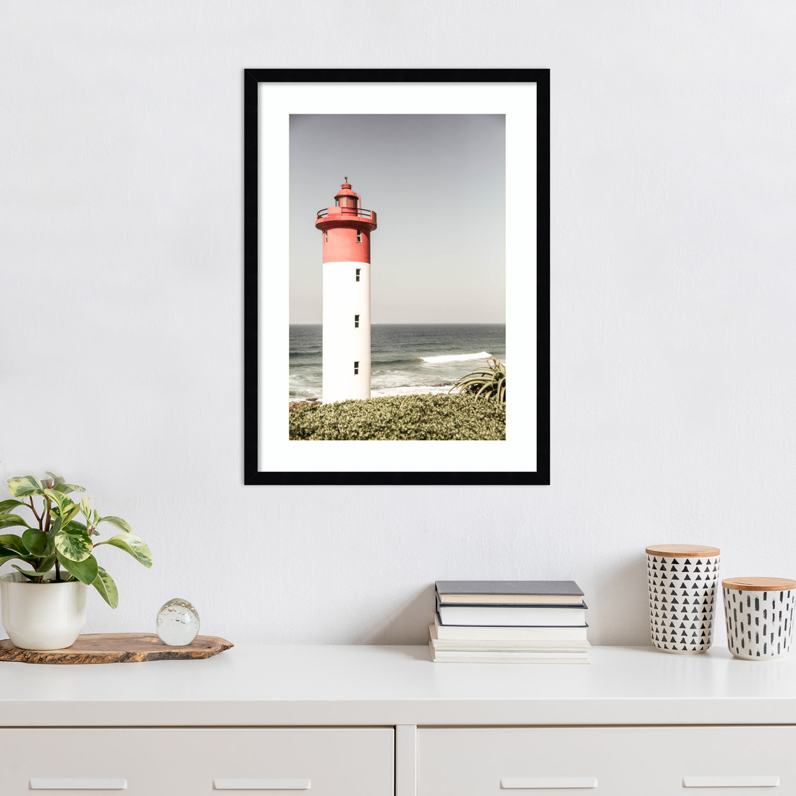 Daisey "Oyster Box Lighthouse" Print, Black, 25" H x 19" W