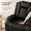 Fauteuil inclinable électrique en cuir synthétique de 37 po de largeur, canapé inclinable électrique simple avec port de charge USB