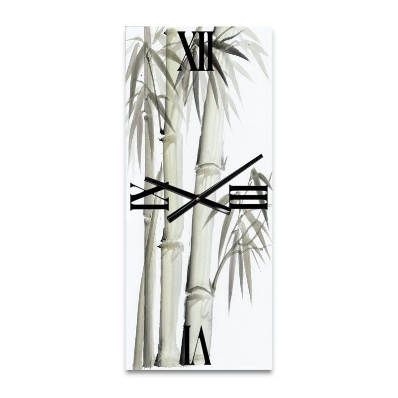 Horloge murale rétro en bambou monochrome V - Lake House, Grand