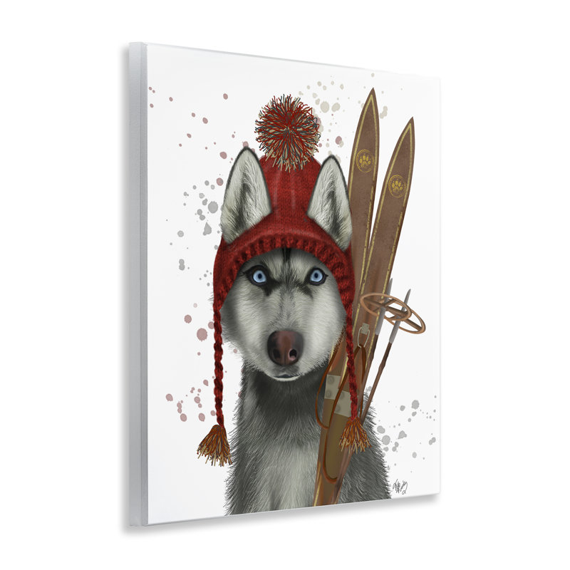 «Husky with Winter Skis» par Fab Funky