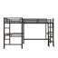 Lit mezzanine simple en forme de L en métal avec structure en acier pour bureau double et accès pour échelle double