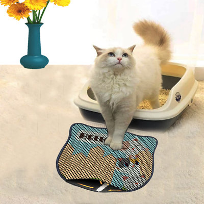 Durable Cat Litter Mat, 15.7 x 19.7 inches | 50% PVC / 50% Polyester, Machine Washable & Vacuum Friendly | Perfect for Easy Cleanup, Non-Slip Design to Keep Your Home Clean & Fresh, Ideal for Pet Owners