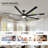 84 In Super Large Black Ceiling Fan With Remote Control Black