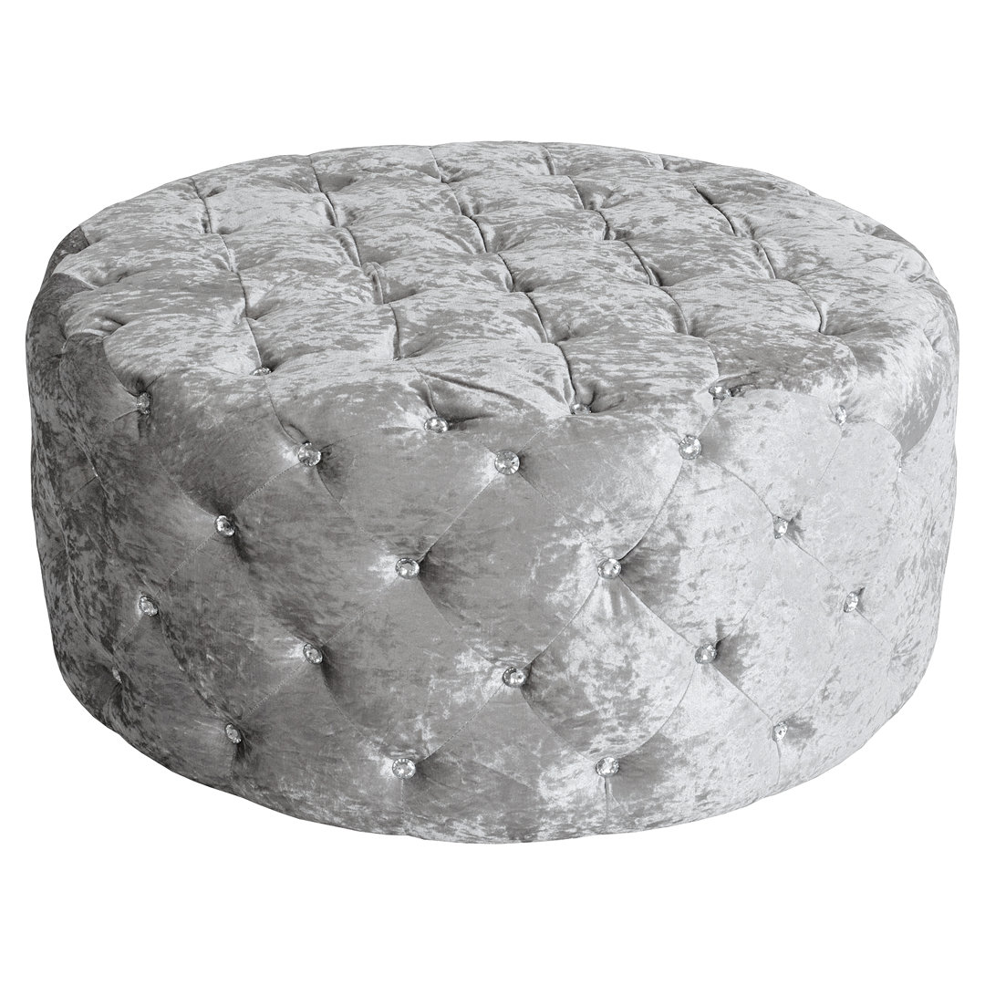 Tommy 90cm Wide Velvet Tufted Round Solid Colour Cocktail Ottoman