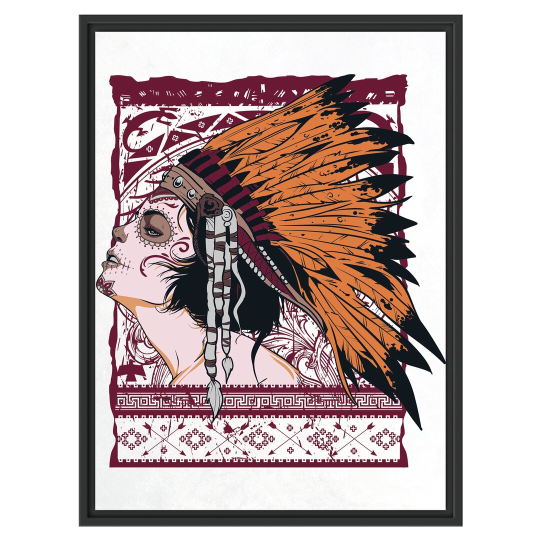 Gerahmtes Wandbild Indian girl light