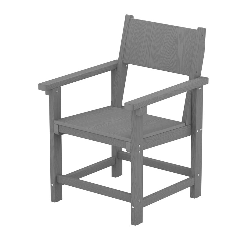 6 Person Outdoor Dining Chairs Poly Chair (Set of 6), 6, Gray