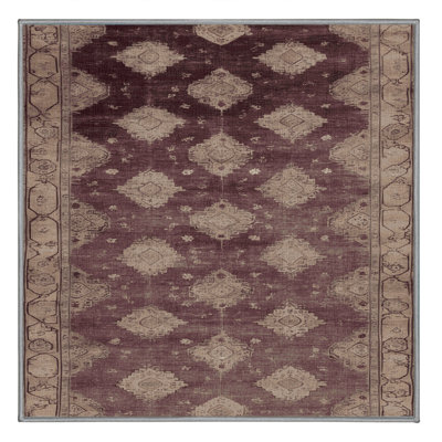 Machine Washable Overdyed Gray Area Rug