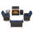 4-Person Outdoor Patio Conversation Rattan Seating Group With 5000BTU Fireplace,Coffee Table and Blue Cushions-721635385