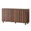 Buffet de 59 po de largeur avec portes cannelées, buffet avec tablettes réglables et rangement pour la salle à manger, la cuisine et le salon-418011895