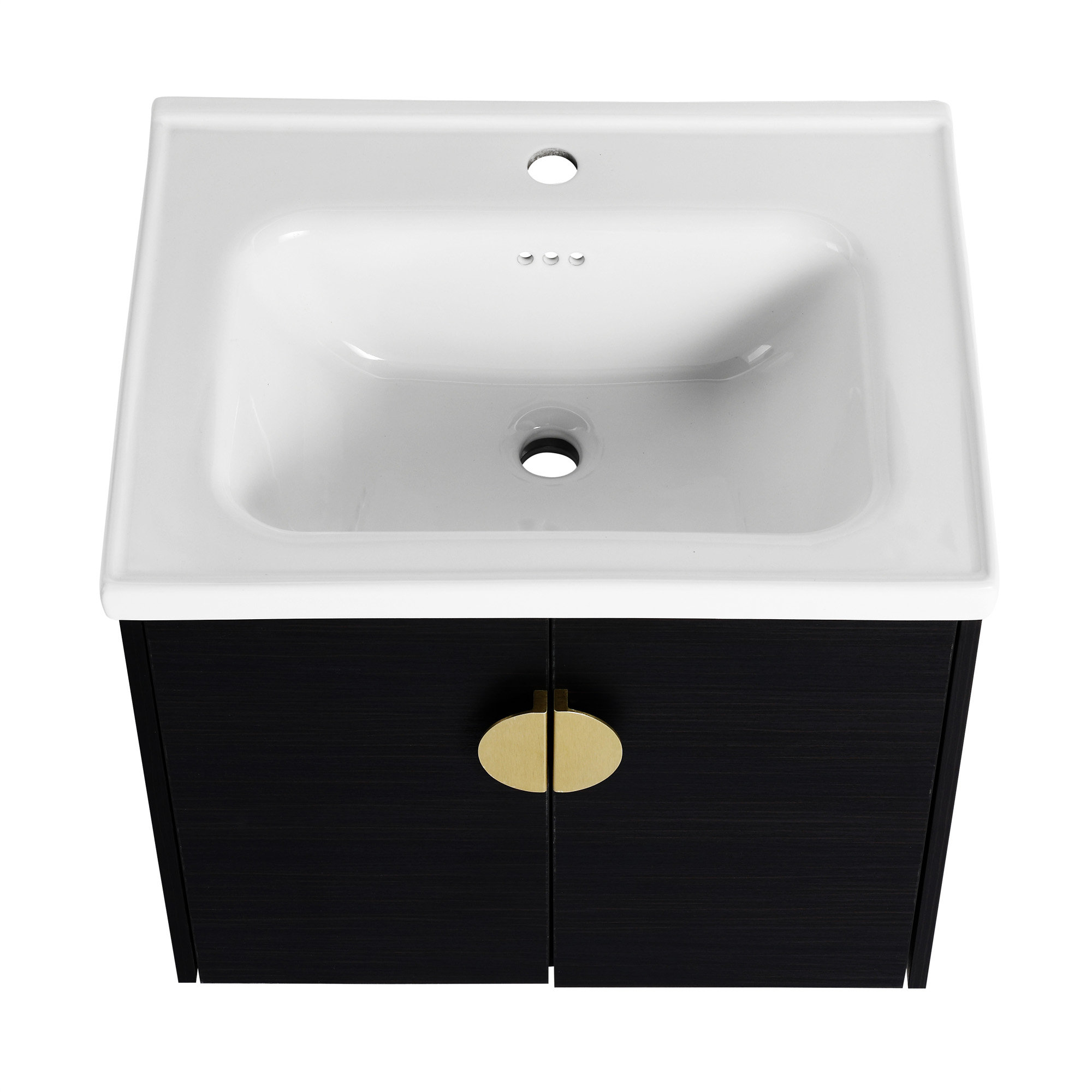 LOONGFIELD 24 Inch Soft Close Doors Bathroom Vanity With Sink, For