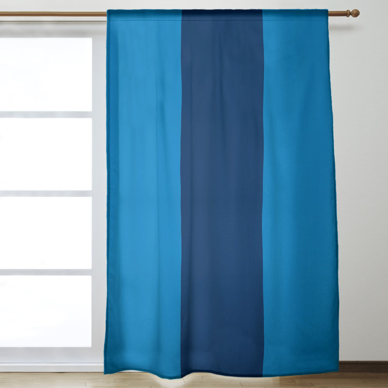 Mississippi Rebellion Sateen Room Darkening Curtain Single Panel, Sea Blue/Navy