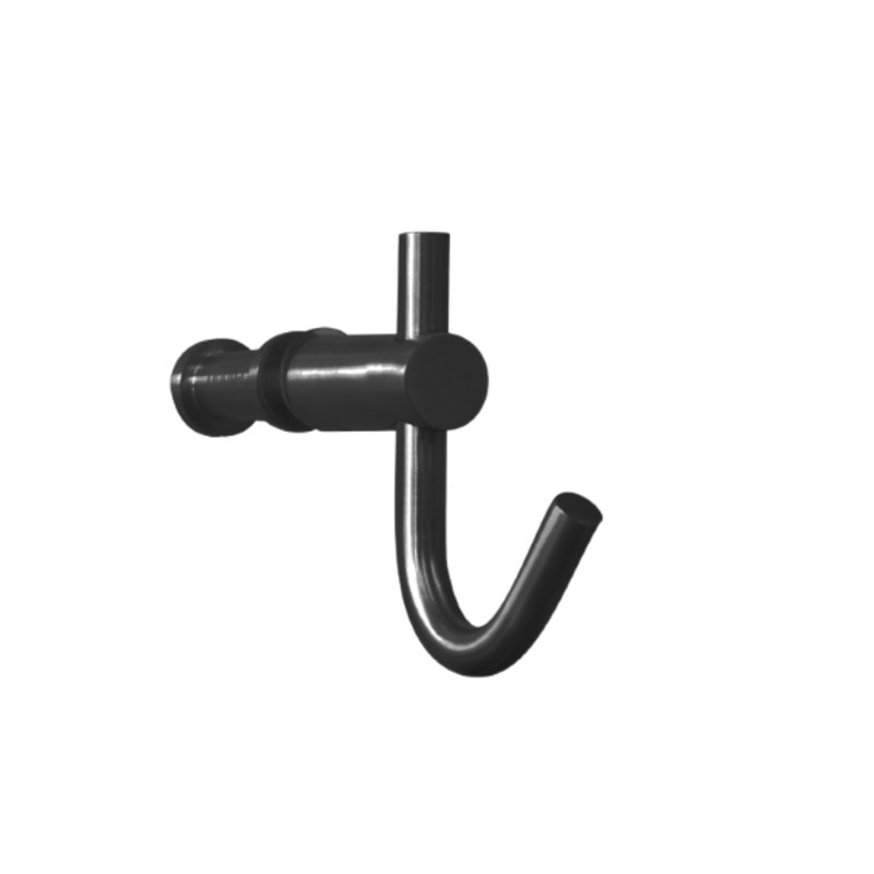 Glass Mounted Towel Hook, Satin Black