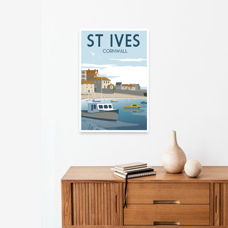 St Ives Cornwall Harbor Abstract Coastal Wall Art Print 1 Piece Wrapped Canvas Wall Art, 60.96cm H x 40.64cm W