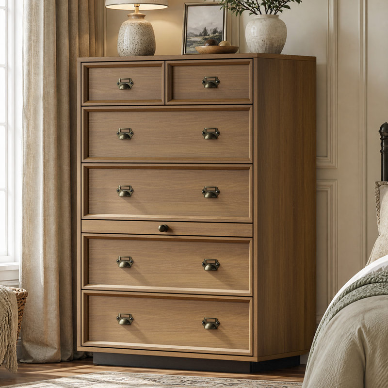 Commode 6 tiroirs avec tablette coulissante Farmhouse