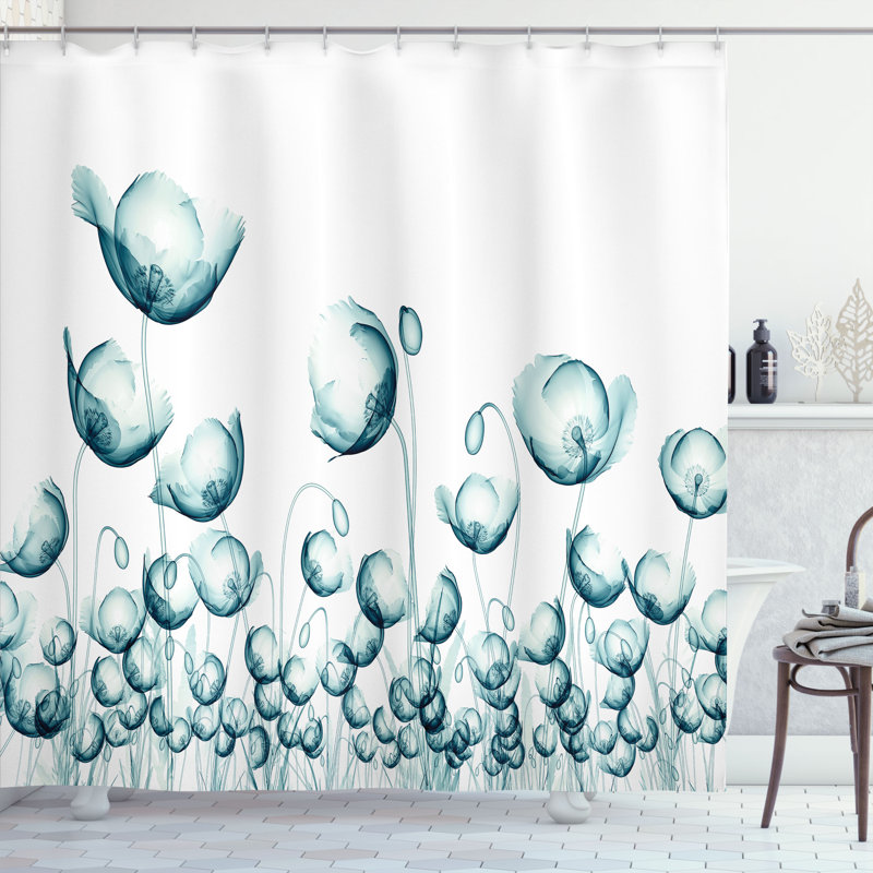 Shower Curtain with Hooks Included, 70" H x 69" W