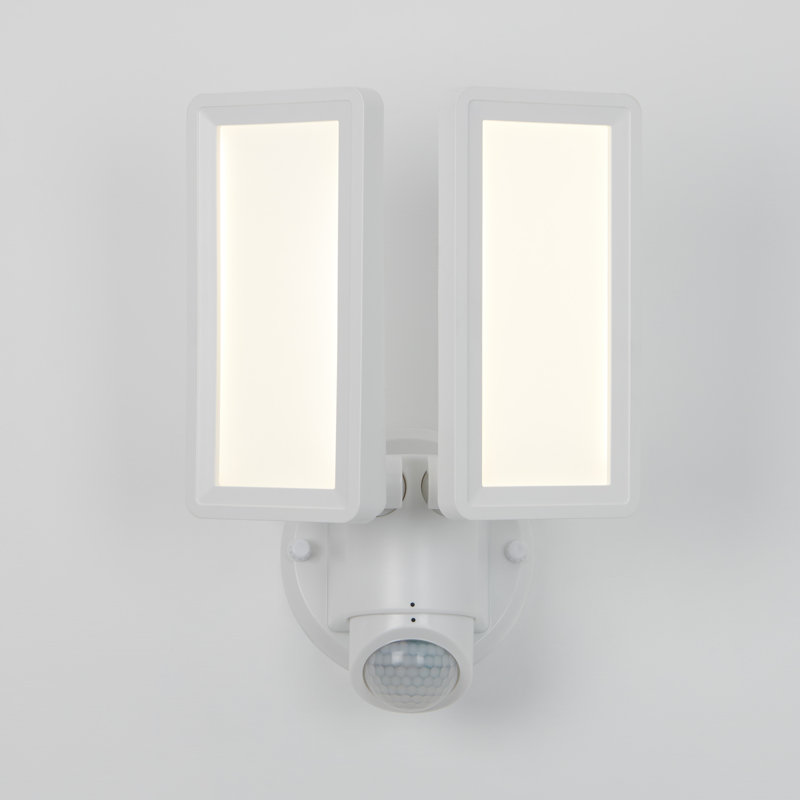 Sentinel White Plastic LED Outdoor Security Light with Motion Sensor