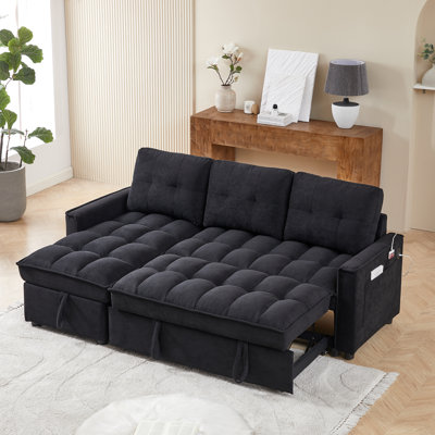 Canapé inclinable de 71,3 po, canapé-lit escamotable avec ports de chargement USB et tape-c, canapé modulaire en L avec rangement inclinable et rangement avec accoudoirs latéraux, canapé confortable pour le salon