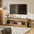 63-Inch Farmhouse TV Console with 2-Tier Open Storage Shelves