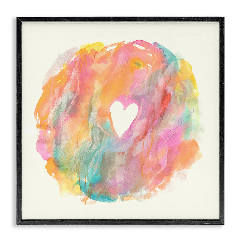 Abstrait en forme de cœur, mélange de pastels fluides, estampe numérique, art texturé par Elvira Errico