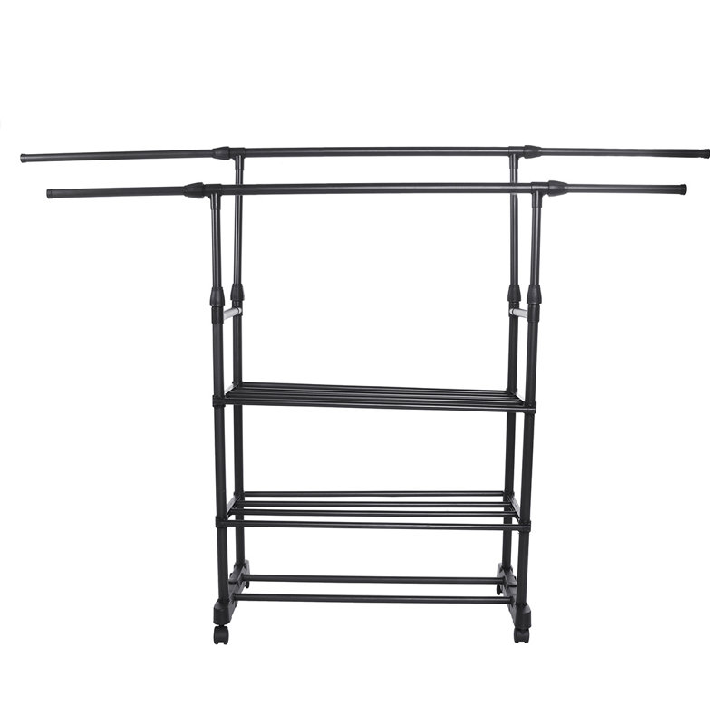Akber Metal Adjustable Rolling Clothing Rack