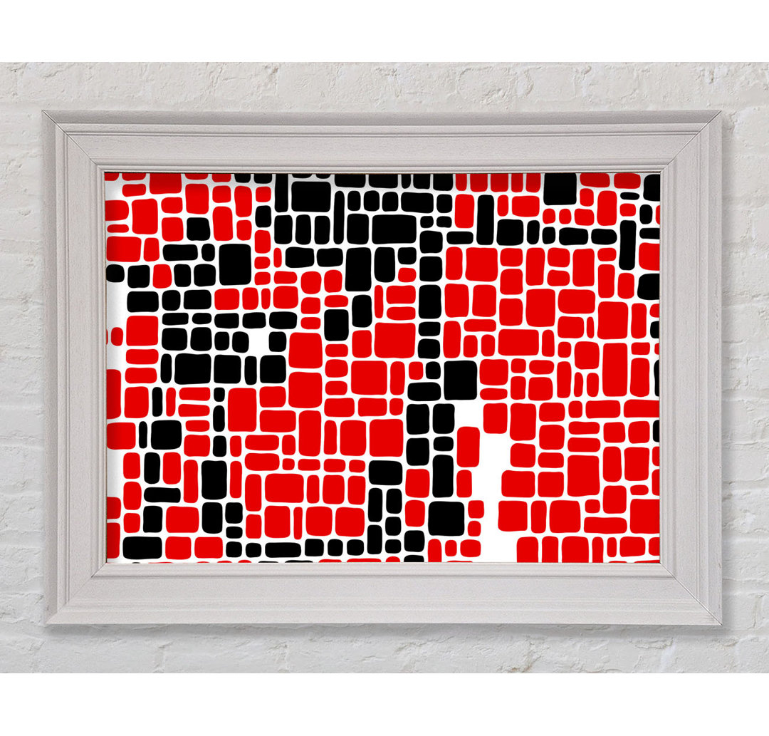 Mosaic Reds - Einzelne Bilderrahmen Kunstdrucke