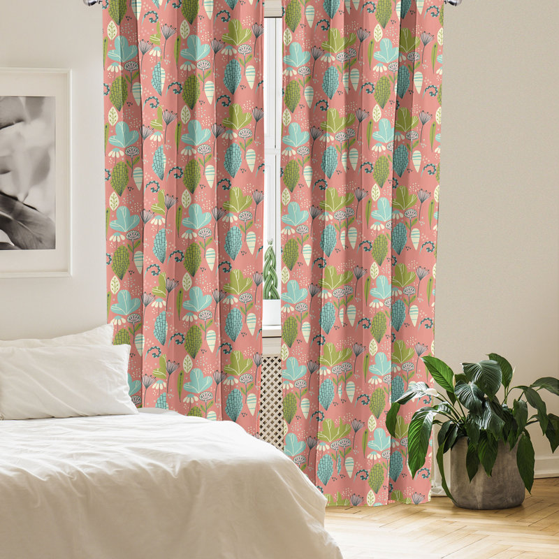 Rideaux à 4 panneaux East Urban Home Woodland, L 56 po x L 63 po
