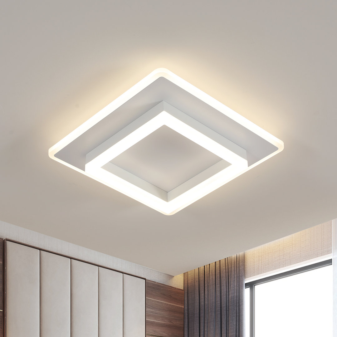 30Cm White Square Acrylic LED Flush Mount Ceiling Light