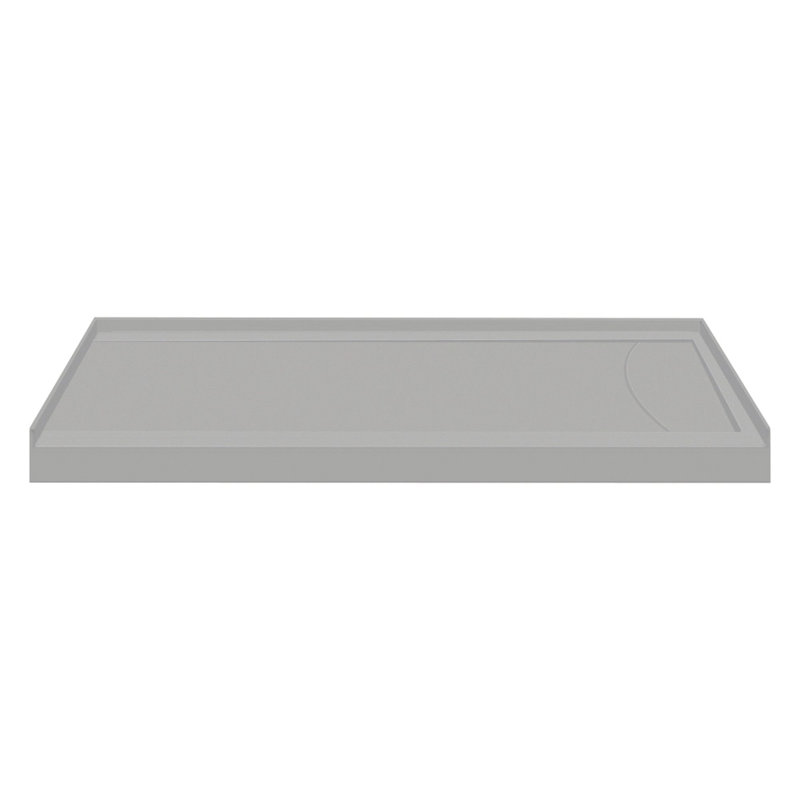 Transolid 60-in x 32-in Cast Solid Surface Tub Replacement Base Linear, Concrete, Right