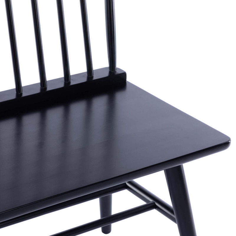 Banc en bois massif Modern Farmhouse Hadiya, Noir