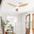 Ceiling Fan With Light, -Slim Flush-Mount Design, 3 ABS Plastic Blades, Remote Control Included, 6-Speed Adjustment, Reversible DC Motor, Quiet Operation-1704116032