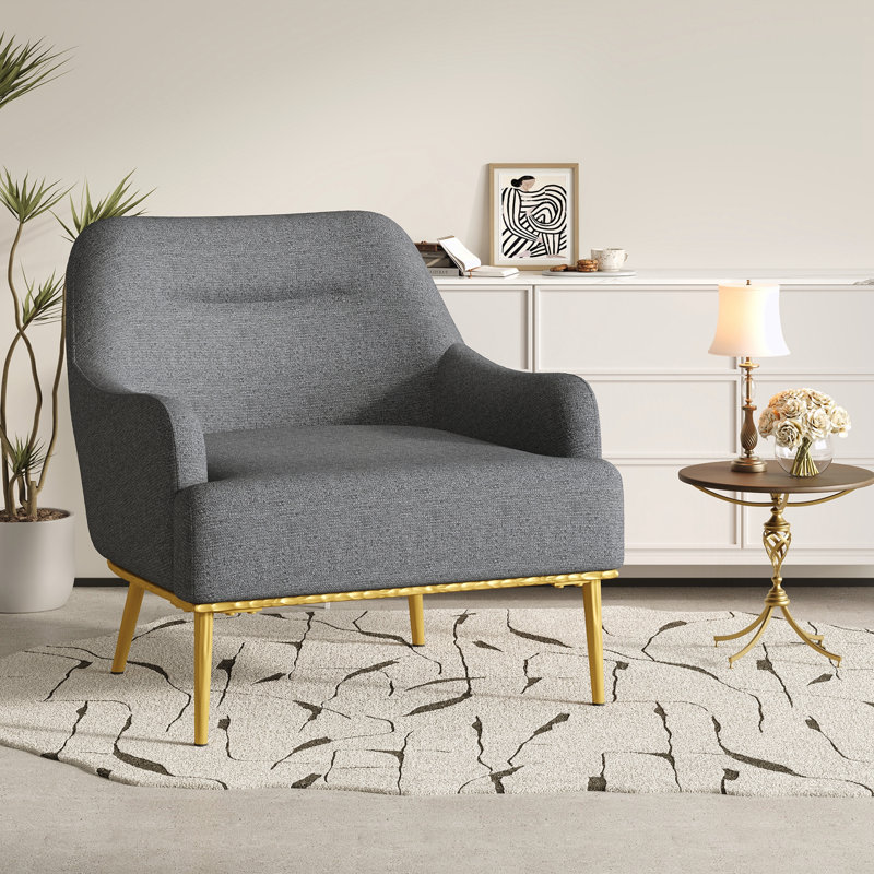 Chaise d'appoint moderne avec fauteuil rembourré, Dark Gray